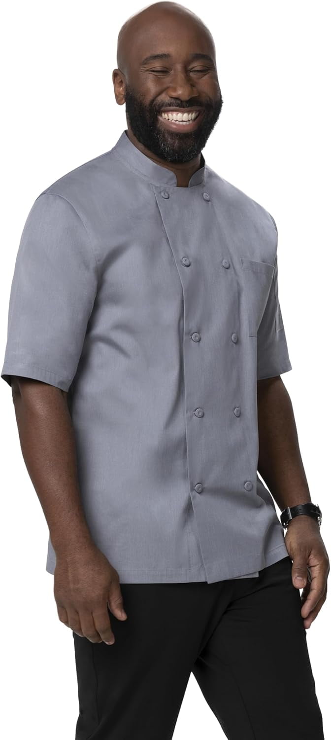 Men’S Montreal Cool Vent Chef Coat, Grey Chef Jacket, 3XL