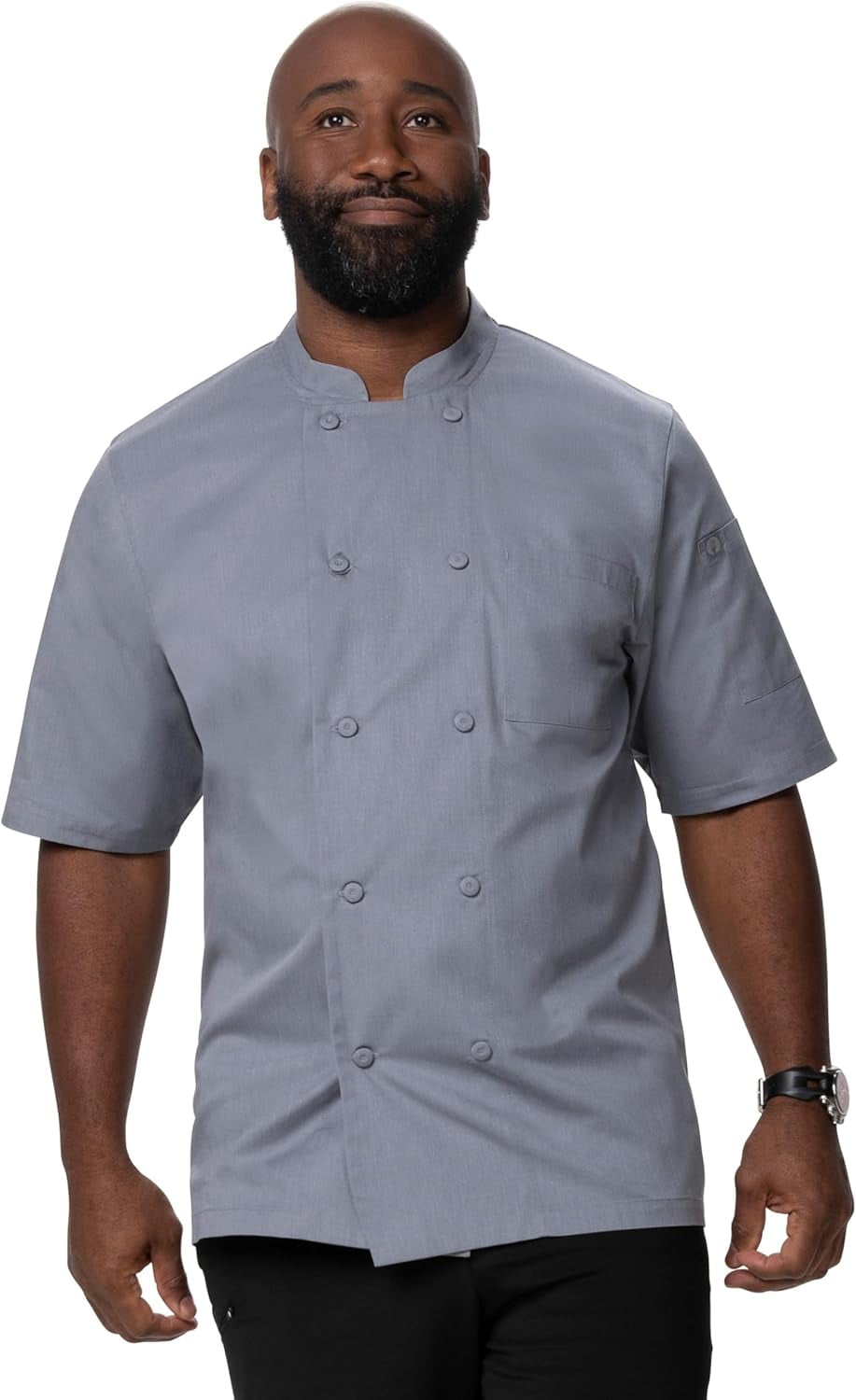 Men’S Montreal Cool Vent Chef Coat, Grey Chef Jacket, 3XL