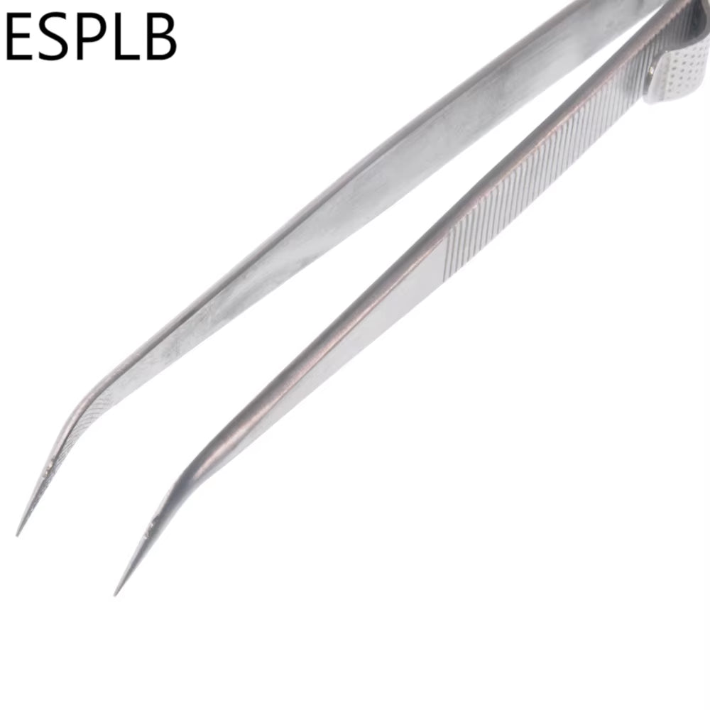 16Cm 6.3'' Slide Lock Stainless Steel Presicion Adjustable Tweezers anti Static Buckle Tweezers for Jewelry Electronic