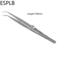 16Cm 6.3'' Slide Lock Stainless Steel Presicion Adjustable Tweezers anti Static Buckle Tweezers for Jewelry Electronic