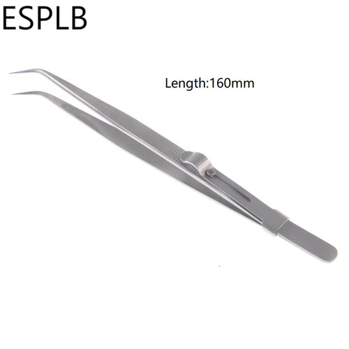 16Cm 6.3'' Slide Lock Stainless Steel Presicion Adjustable Tweezers anti Static Buckle Tweezers for Jewelry Electronic