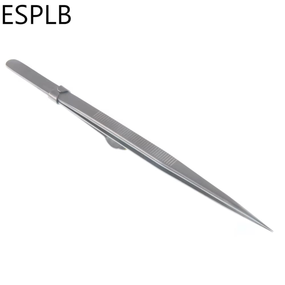 16Cm 6.3'' Slide Lock Stainless Steel Presicion Adjustable Tweezers anti Static Buckle Tweezers for Jewelry Electronic
