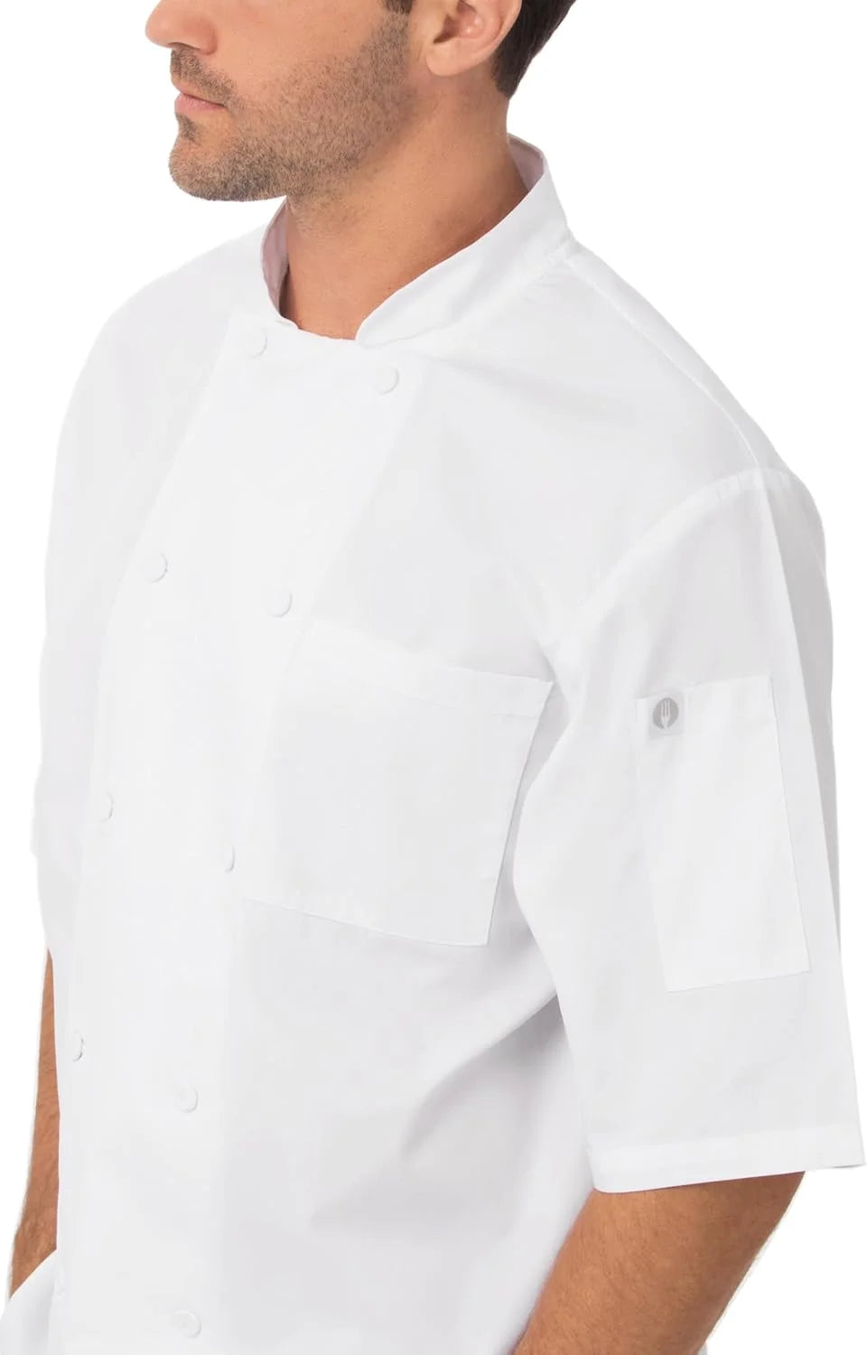 Men’S Montreal Cool Vent Chef Coat, White Chef Jacket, Large